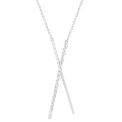 Collier argent 925 et zirconias 44cm