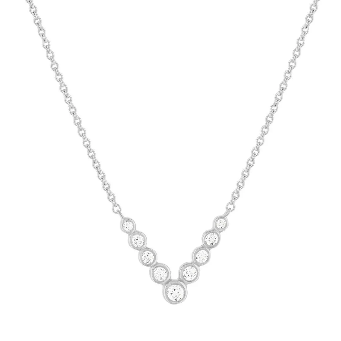 Collier argent 925 et zirconias 45cm
