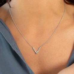 Collier argent 925 et zirconias 45cm