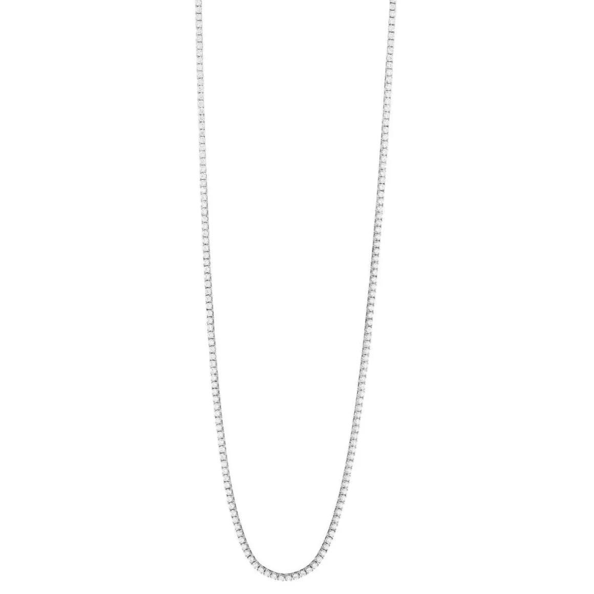 Collier argent 925 et zirconias 80cm