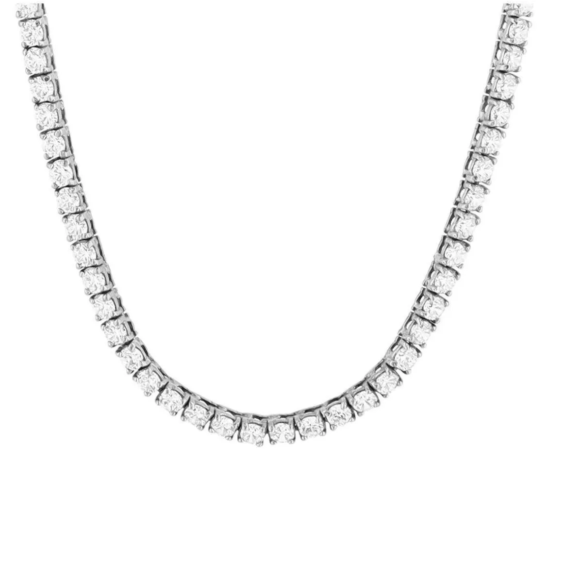 Collier argent 925 et zirconias 80cm
