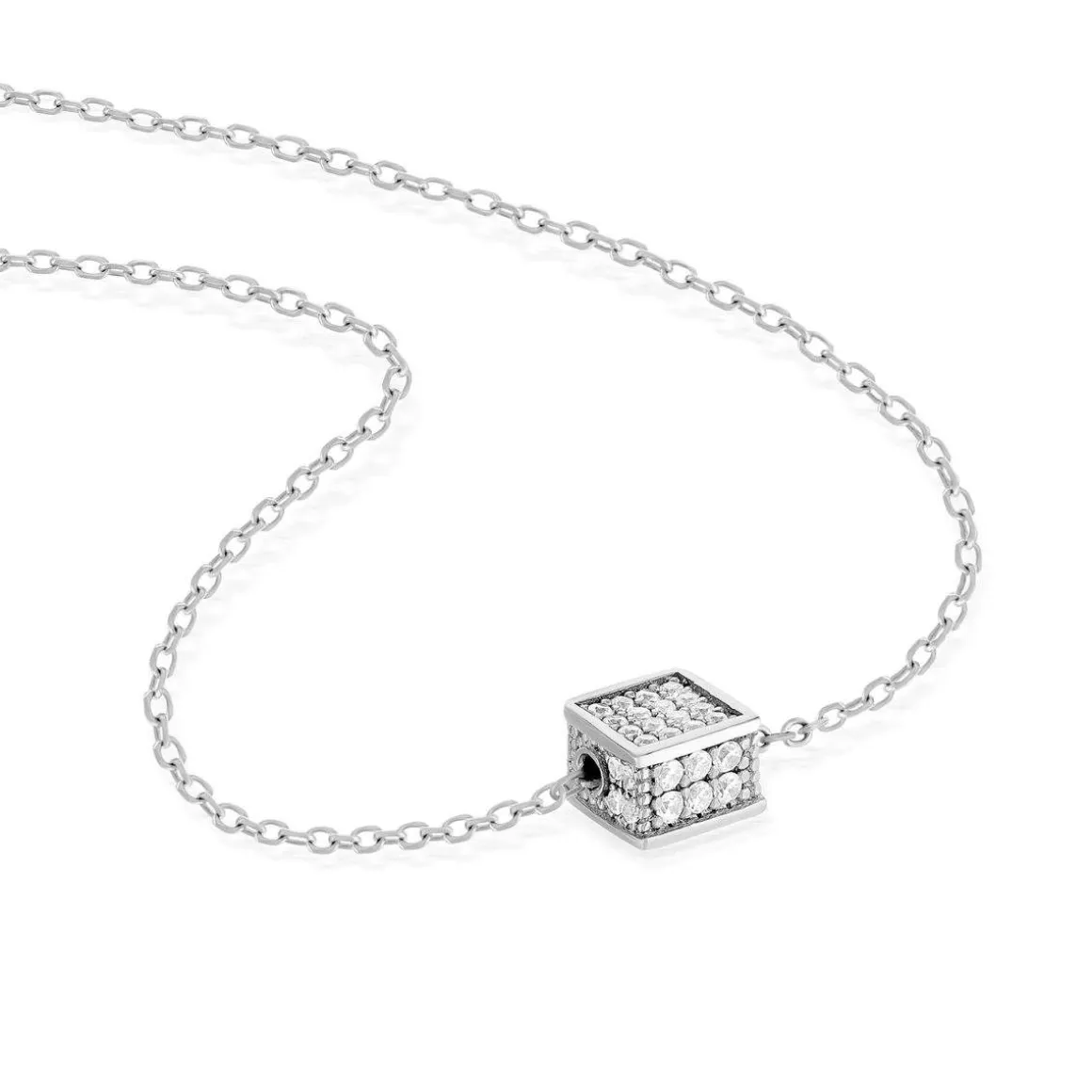 Collier argent 925 et zirconias 45cm
