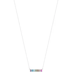 Collier argent 925 et zirconias multicolores 45cm