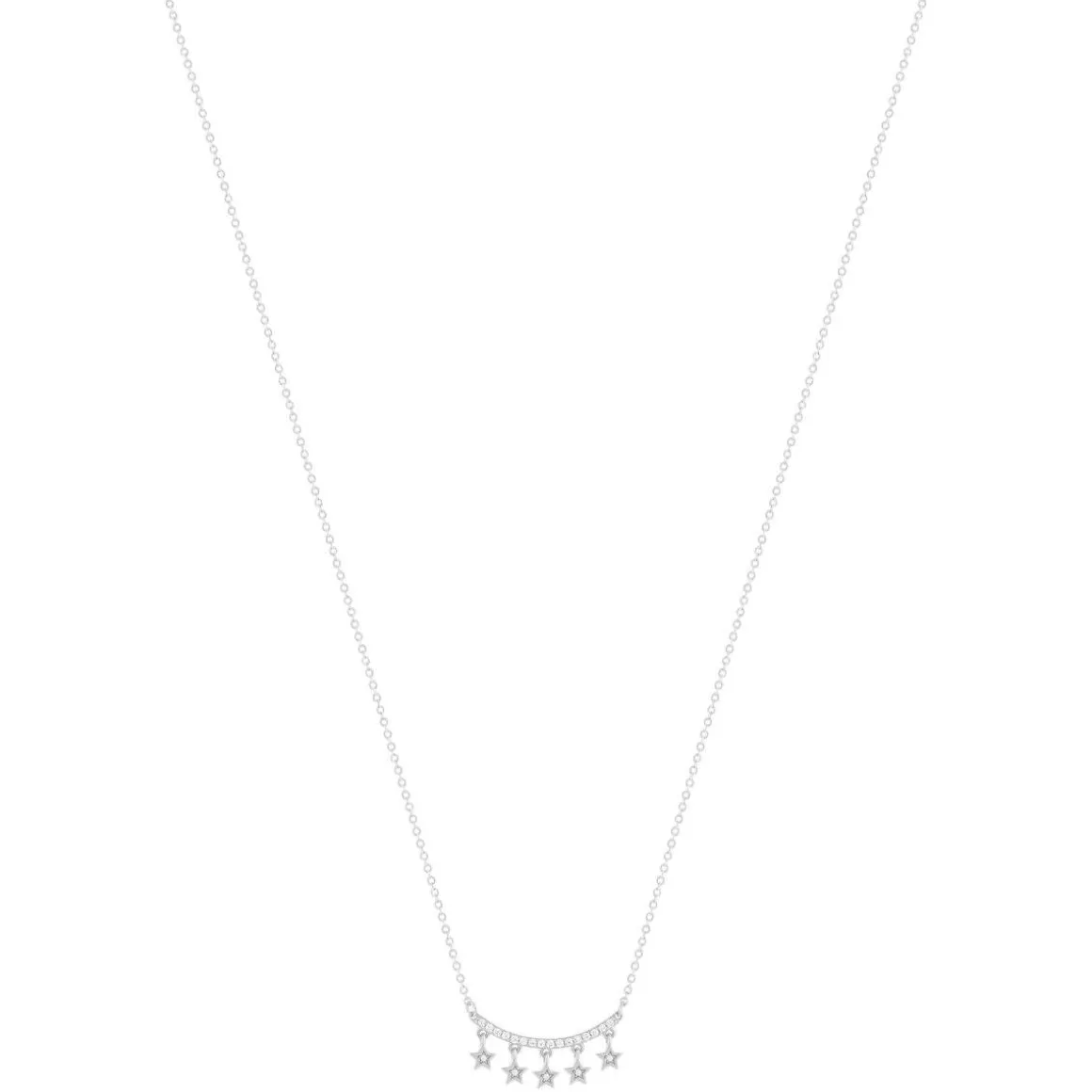 Collier argent 925 et zirconias motif étoiles 45cm