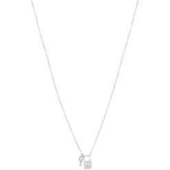 Collier argent 925 et zirconias motif cadenas 45cm