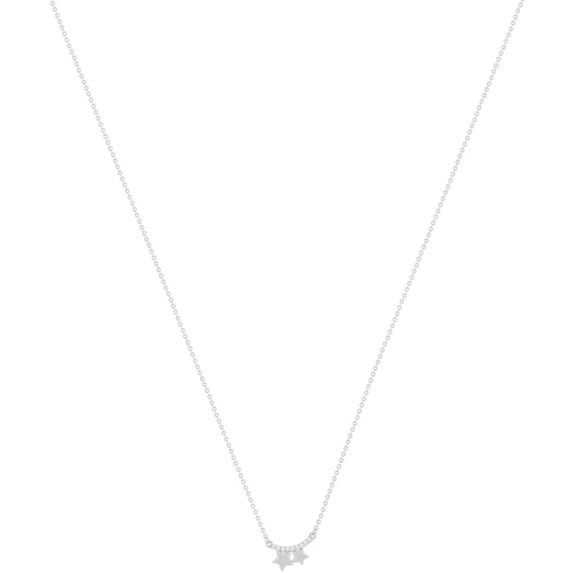 Collier argent 925 et zirconias motif étoiles 45cm