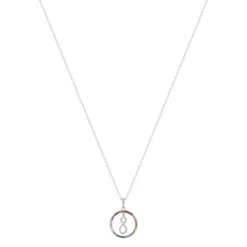 Collier argent 925 et zirconias motif infini 45cm