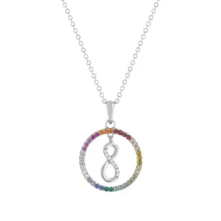 Collier argent 925 et zirconias motif infini 45cm