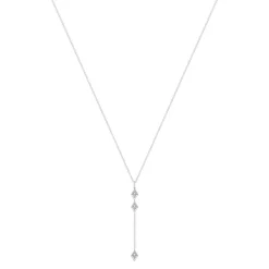 Collier argent 925 flèche zirconias 45 cm