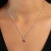 Collier argent 925 grenat 45cm