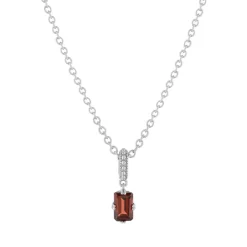 Collier argent 925 grenat 45cm