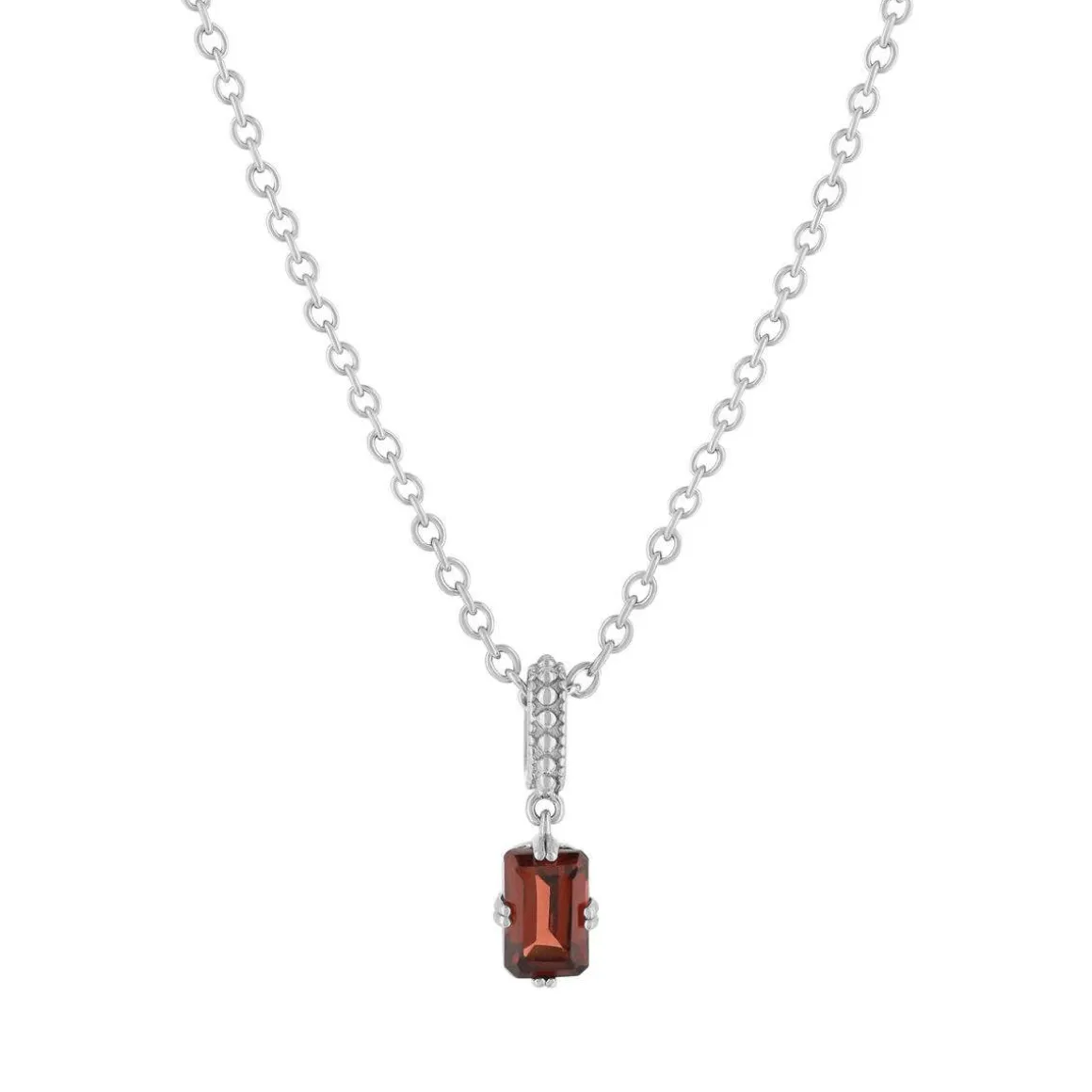 Collier argent 925 grenat 45cm