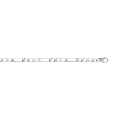 Collier argent 925 maille cheval alternée triple 55 cm