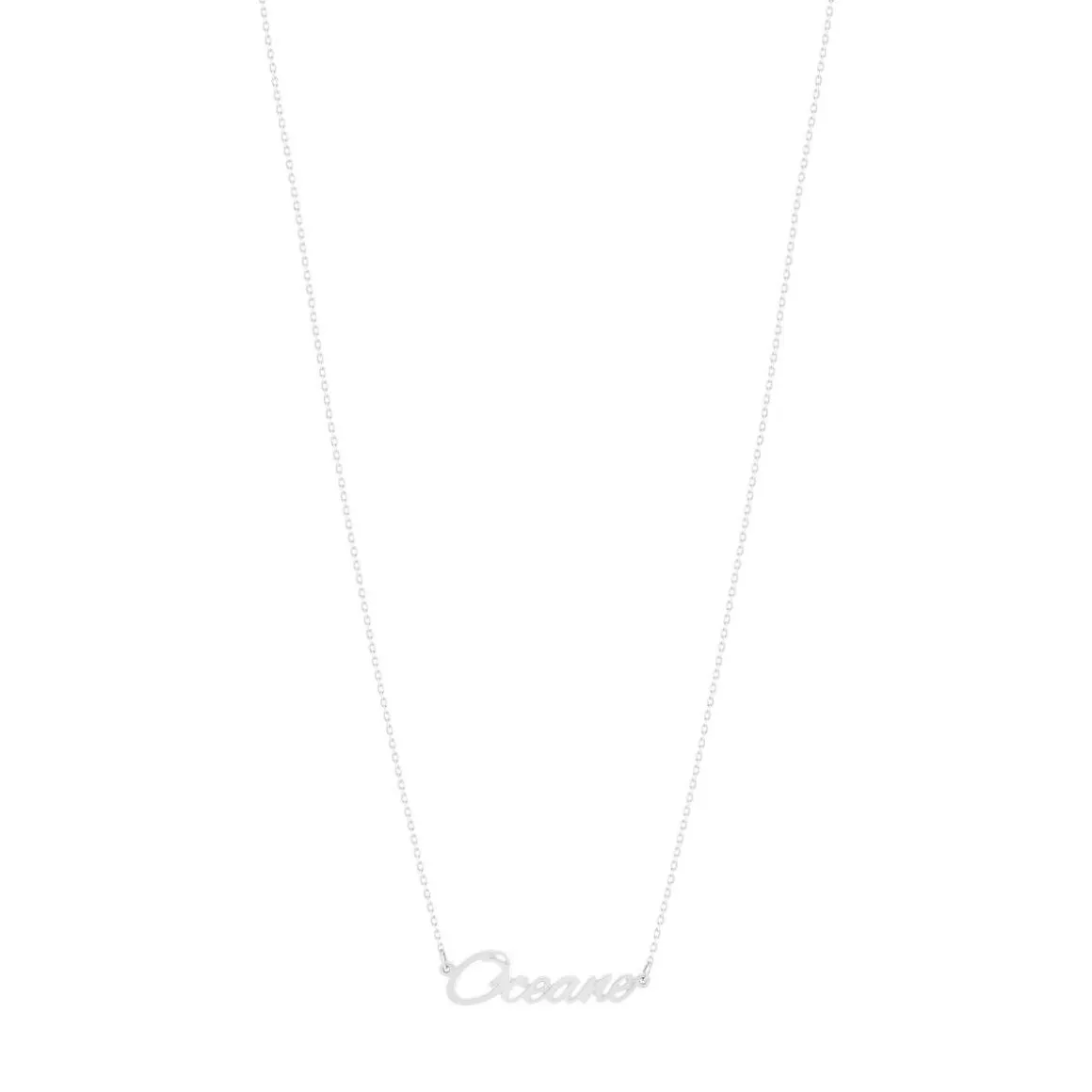 Collier argent 925 maille forçat prénom personnalisable 45cm