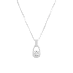 Collier argent 925 maille forçat zirconia 42 cm