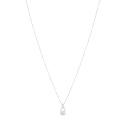 Collier argent 925 maille forçat zirconia 42 cm