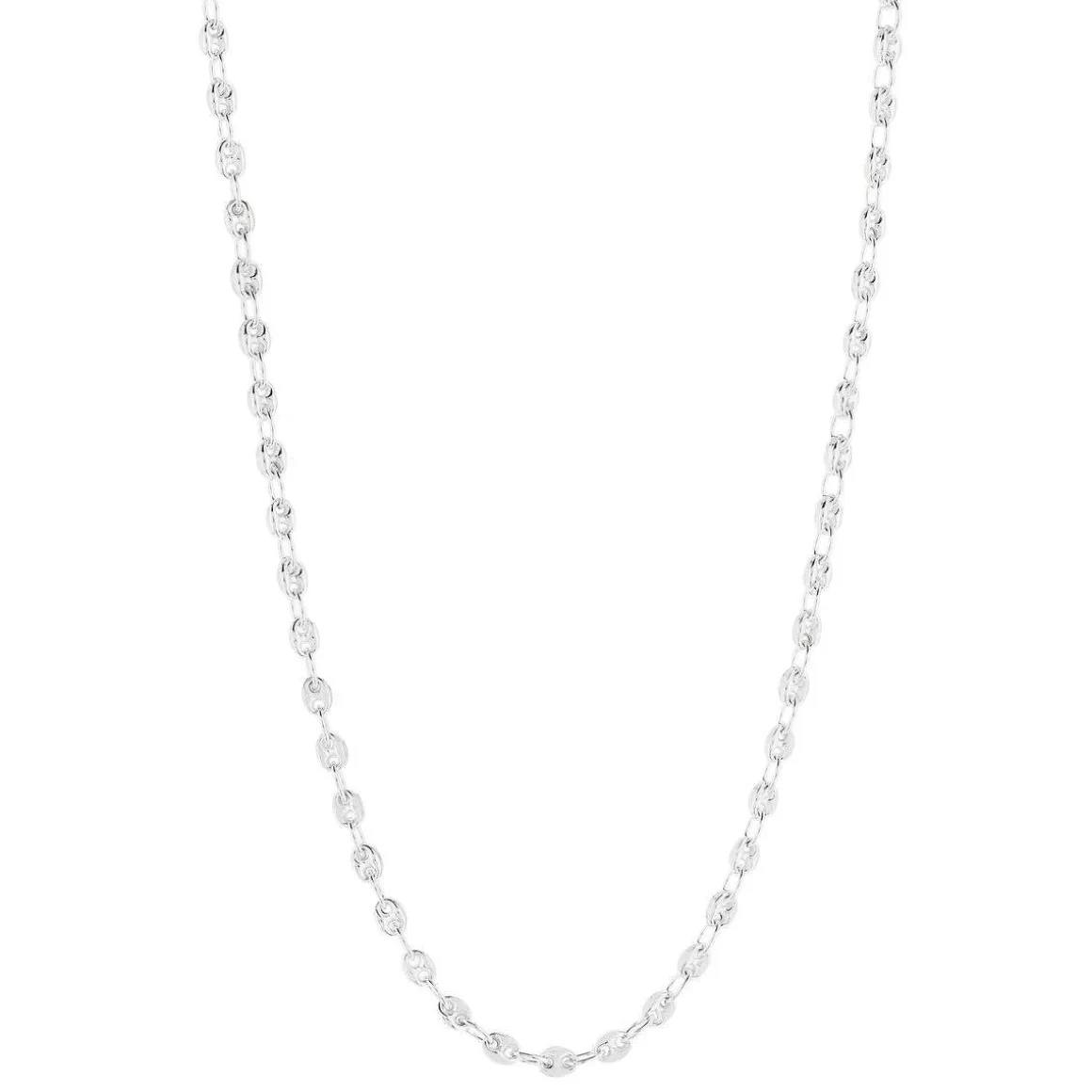 Collier argent 925 maille grain de café 45 cm