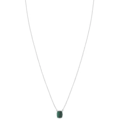 Collier argent 925 malachite 45cm