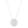 Collier argent 925, médaille perlée 45 cm