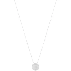 Collier argent 925, médaille perlée 45 cm