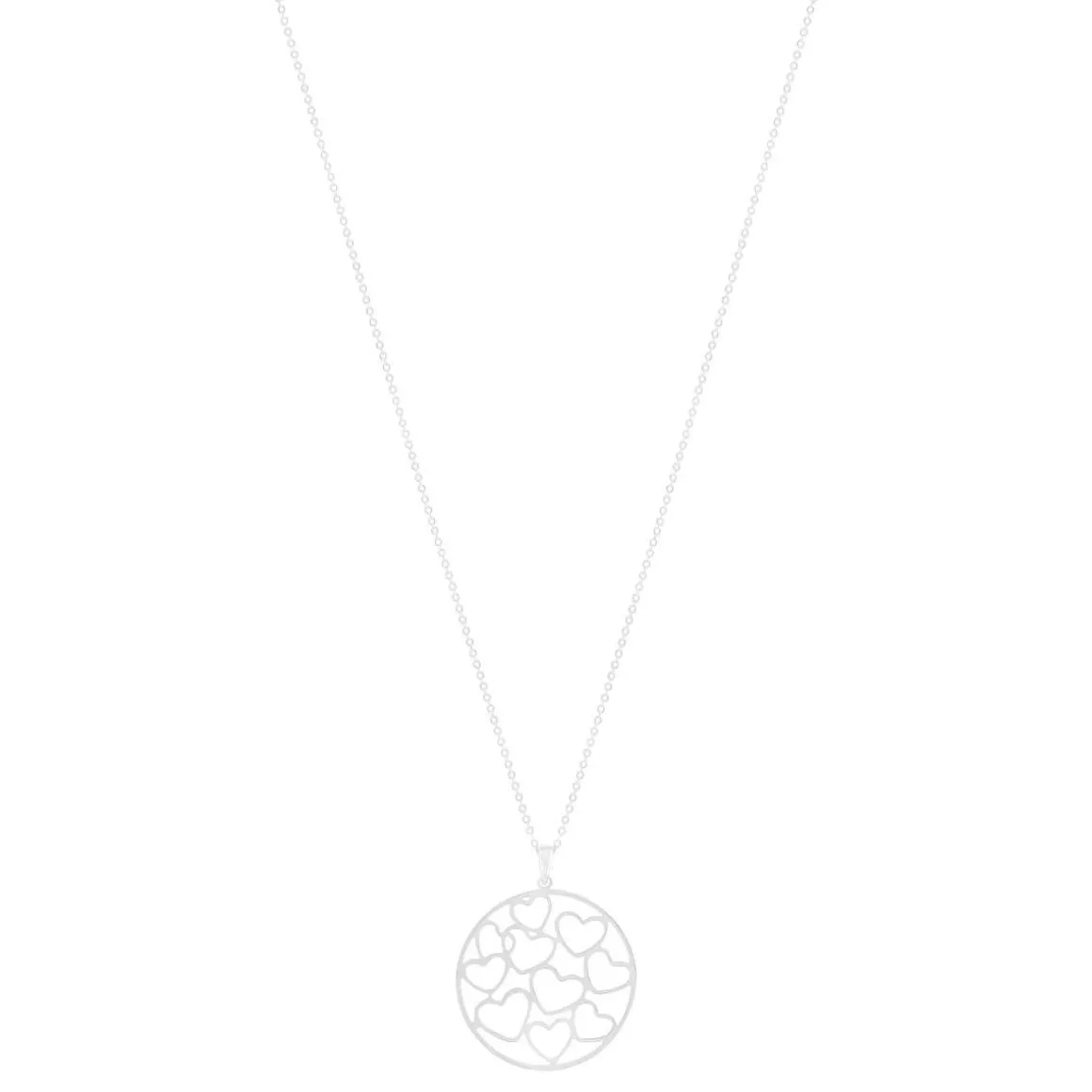 Collier argent 925 motif coeurs 45cm