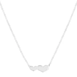 Collier argent 925 motif coeurs 45 cm