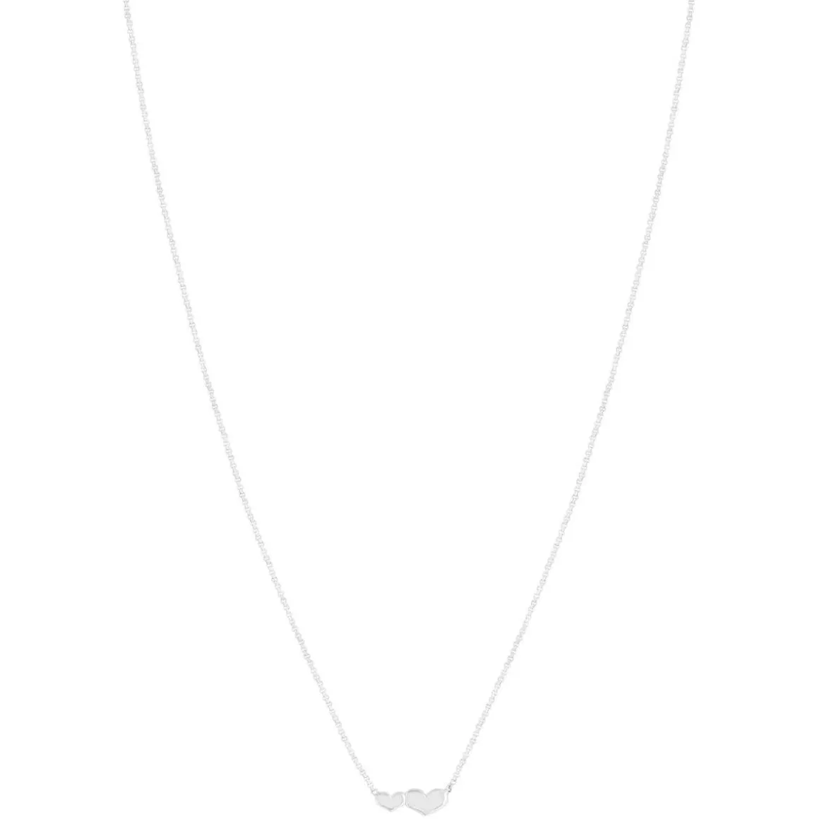 Collier argent 925 motif coeurs 45 cm