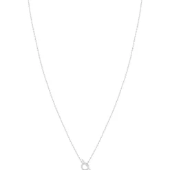 Collier argent 925 motif fermoir T/bar 45cm