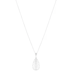 Collier argent 925 motif feuille 45cm