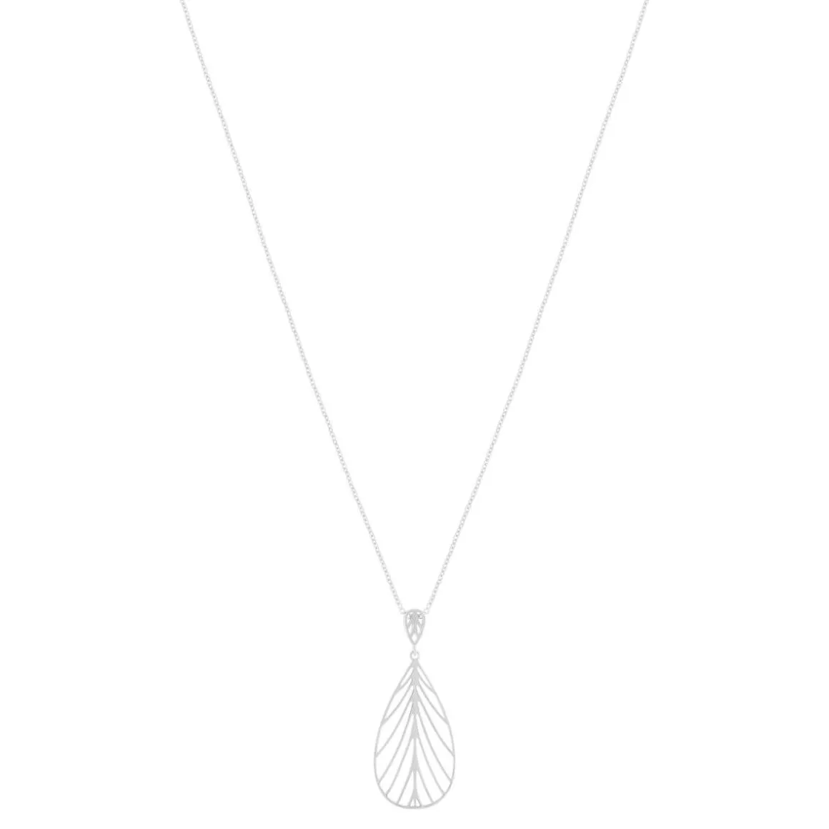 Collier argent 925 motif feuille 45cm