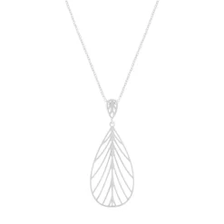 Collier argent 925 motif feuille 45cm