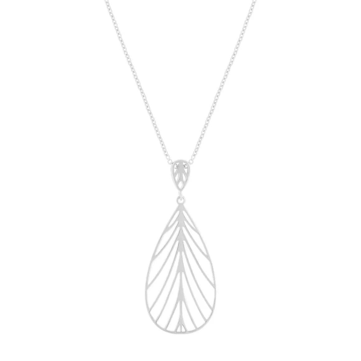 Collier argent 925 motif feuille 45cm