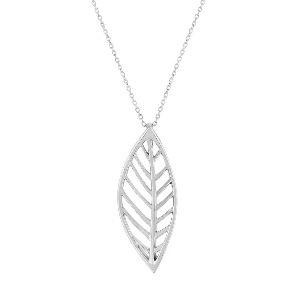 Collier argent 925 motif feuille 45cm