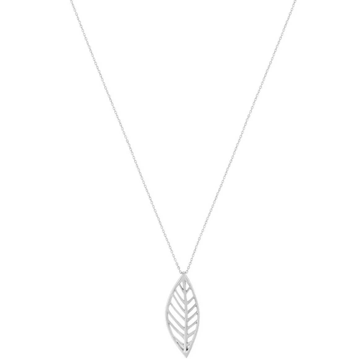 Collier argent 925 motif feuille 45cm