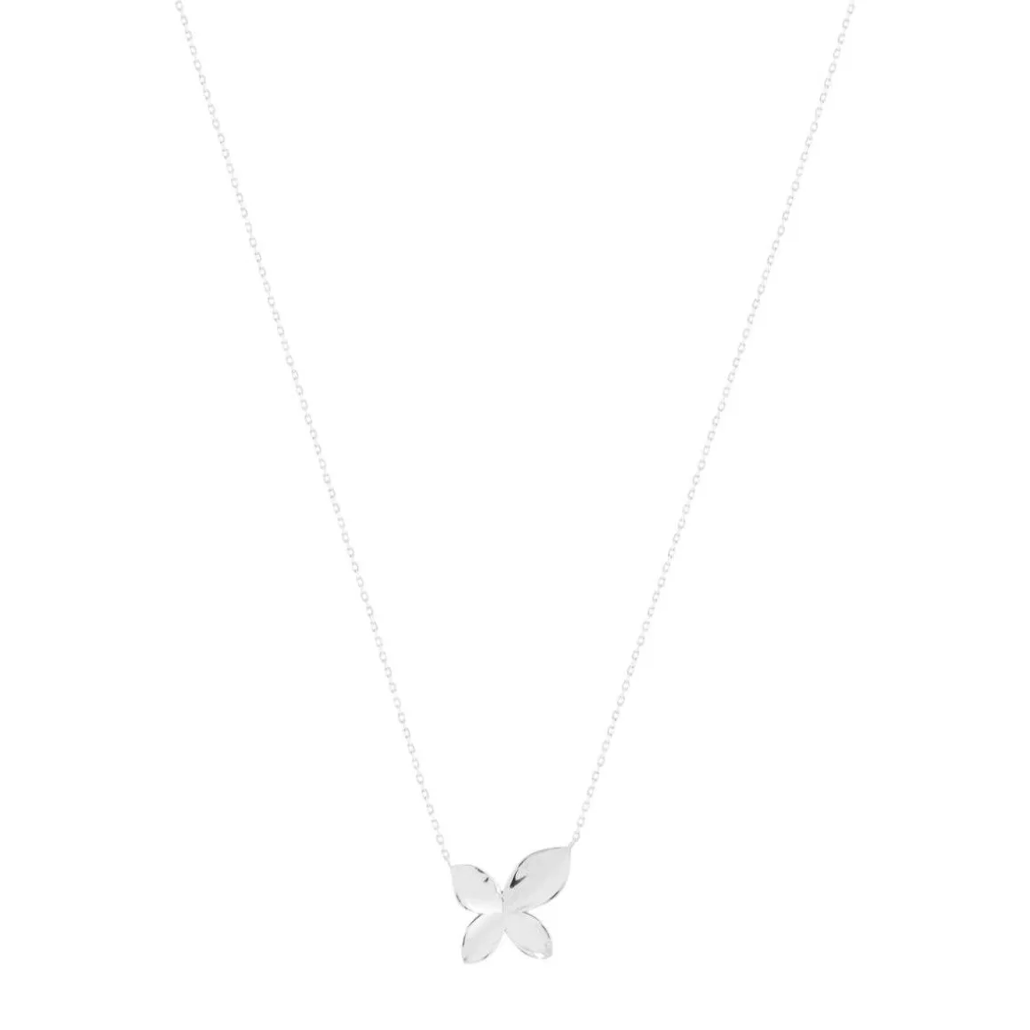 Collier argent 925 motif fleur 45cm