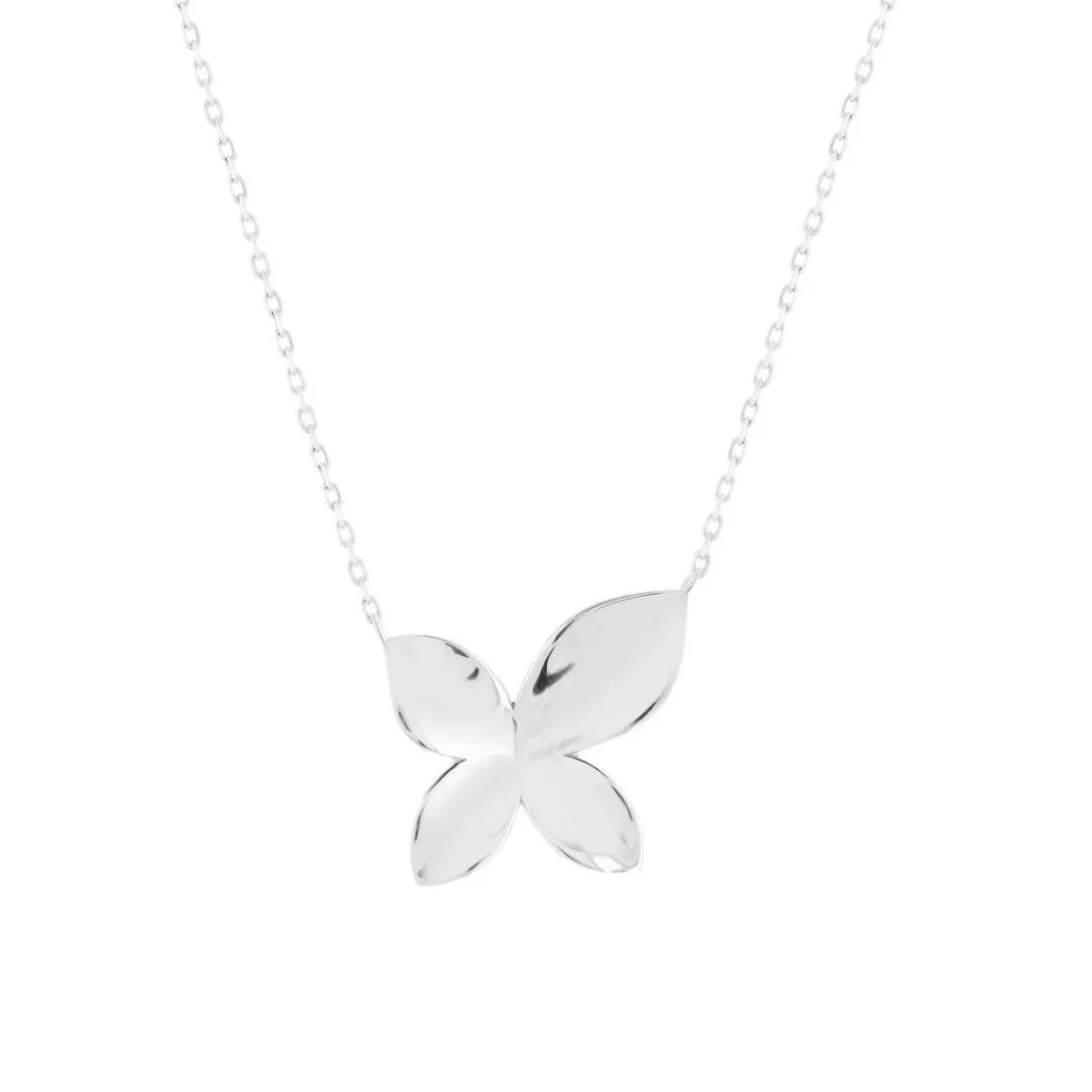 Collier argent 925 motif fleur 45cm
