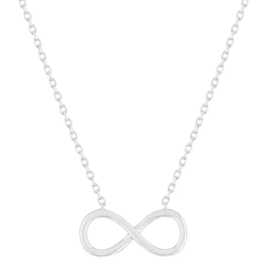 Collier argent 925, motif infini 45 cm