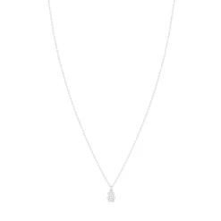 Collier argent 925 motif ourson et zirconias 45cm
