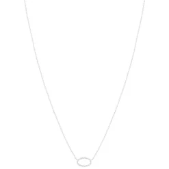 Collier argent 925 motif ovale 45 cm