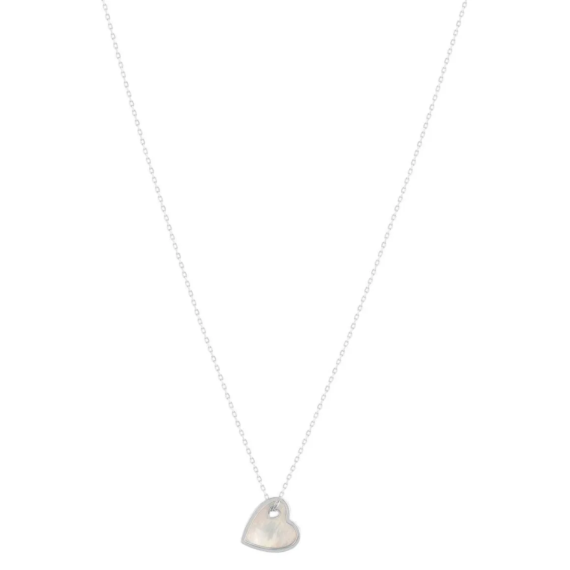 Collier argent 925 nacres coeur 45cm