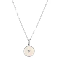 Collier argent 925 nacres motif étoile 45cm