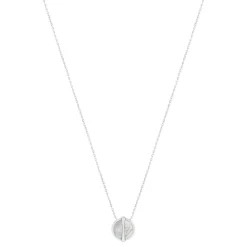Collier argent 925 nacres rond et zirconias 45cm