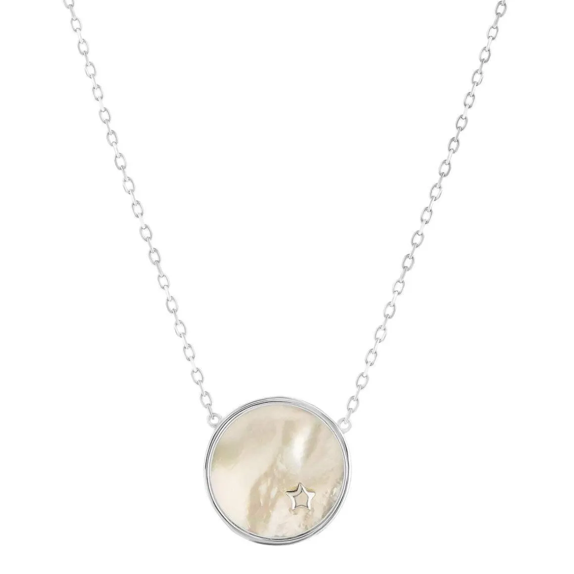 Collier argent 925 nacres étoile 45cm