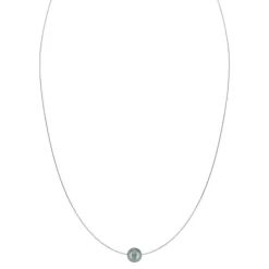 Collier argent 925 oméga perle de culture de Tahiti 45 cm