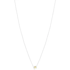Collier argent 925 perle de Chine citrine et topaze blanche 45cm