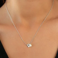 Collier argent 925 perle de Chine et zirconias 45cm