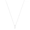 Collier argent 925 perle de culture de Chine zirconias 45 cm