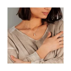 Collier argent 925 perle de culture et zirconias 45 cm