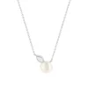 Collier argent 925 perle de culture de Chine et zirconias 45cm