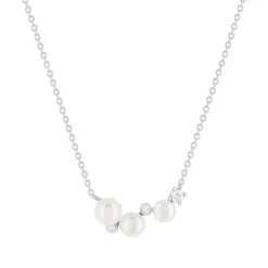 Collier argent 925 perles de Chine et zirconias 45cm